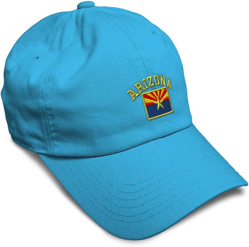 Custom Soft Baseball Hat Embroidered Dad Arizona Flags Az Ariz. Arizonan Grand Canyon Copper Cotton