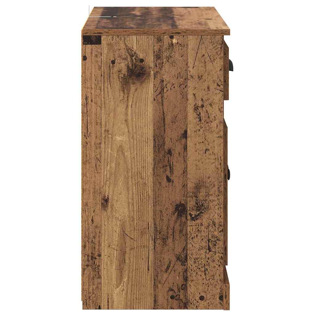 Aparador alto 70 x 35,5 x 67,5 cm, aspecto de madera vieja, con 2 puertas y cajón, para salón, pasillo, cocina, almacenamiento, gabinete moderno