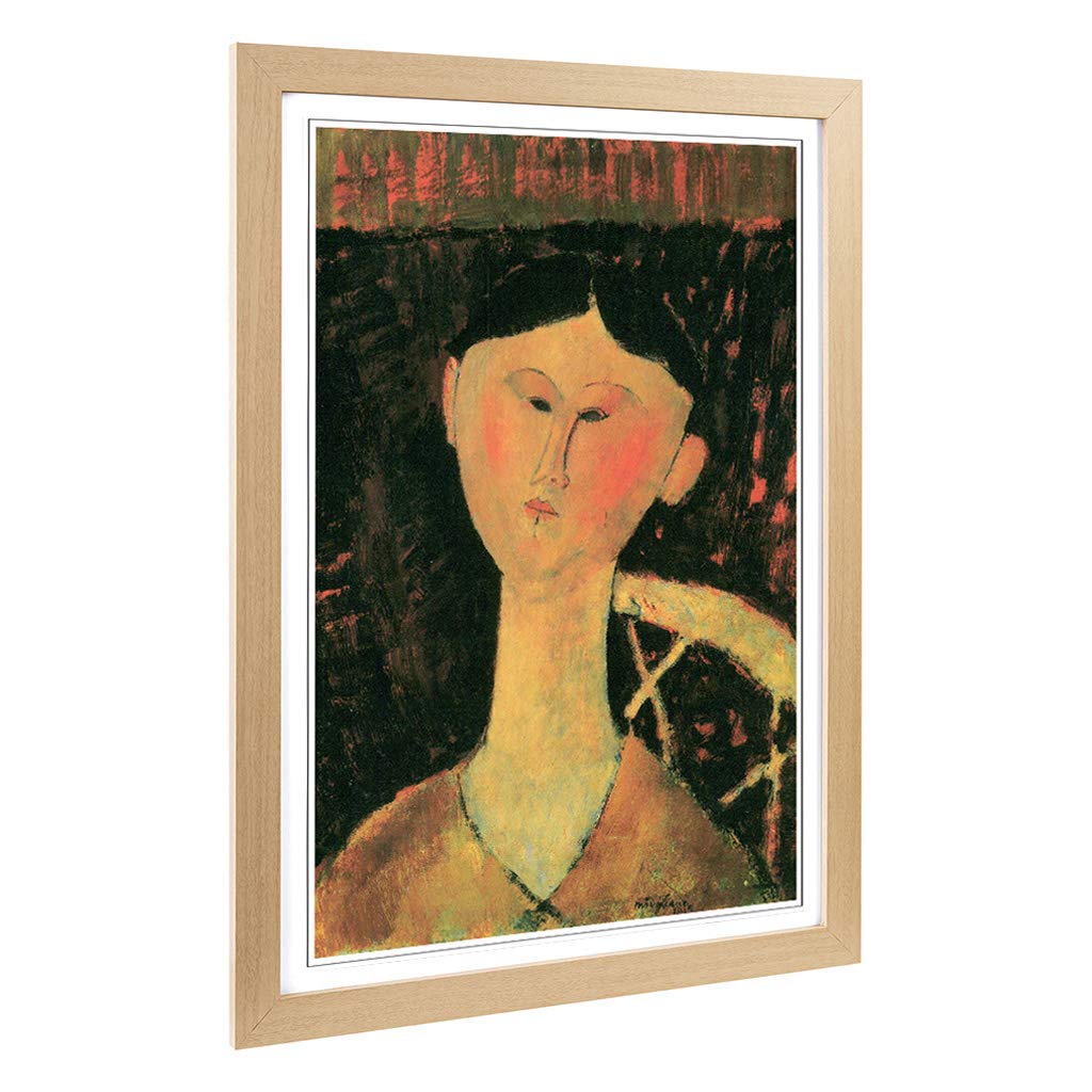 Big Box Art Framed Print of Amedeo Modigliani Bildnis Beatrice Hastings Design | Wall Art Picture | Home Decor for Kitchen, Living Room, Bedroom, Hallway, Oak, A2 / 24.5x18 Inch / 62x45cm
