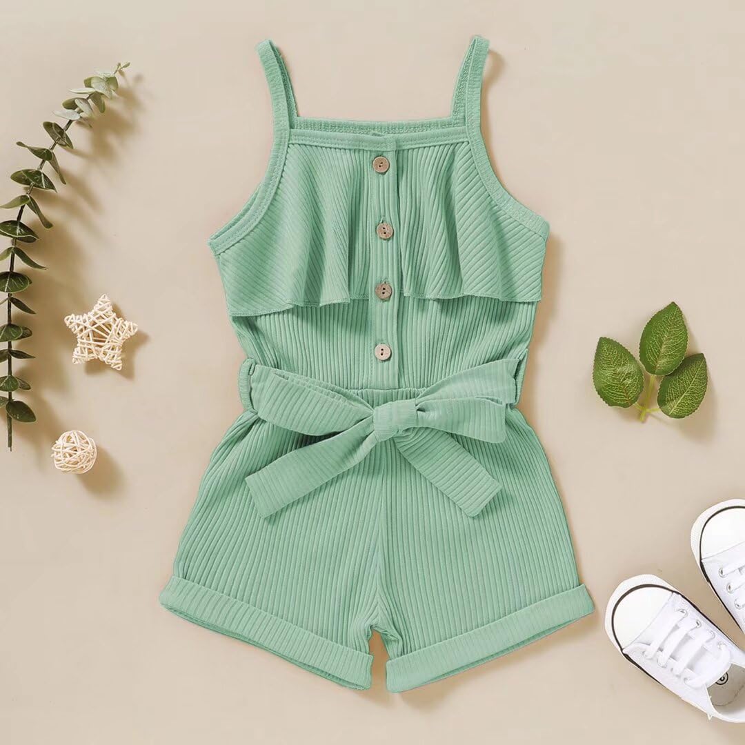 Ropa de bebé para niña, sin mangas, con tirantes halter, enterizo casual de verano