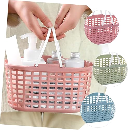Miniatura 2 de PLAFOPE Cesta de baño de 3 piezas, cesta de almacenamiento portátil, cesta de plástico con asa, organizador de despensa, organizador de baño, cesta
