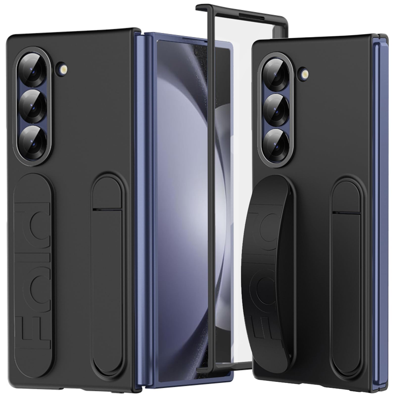 NINKI for Samsung Galaxy Z Fold 4 Case with Strap & Kickstand,Shockproof Screen Protector Case for Galaxy Z Fold 4 Phone Case with Hand Strap,Slim