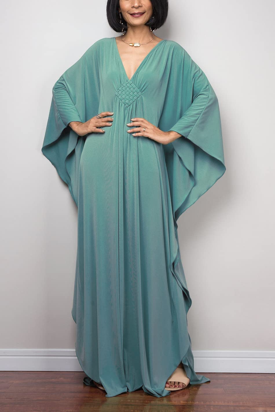 Wemen's - Vestido largo caftán bohemio para traje de baño de playa, talla única