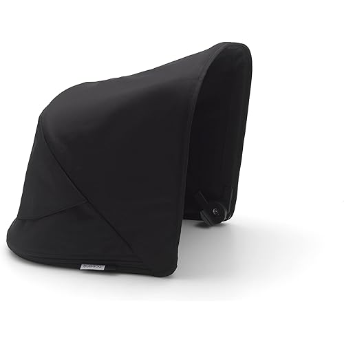 Bugaboo Fox 2 / Lynx Stroller Sun Canopy - Extendable Sun Canopy with UPF Sun Protection and Peekaboo Mesh Panel, Also Compatible with Fox and Cameleon3 (Black)