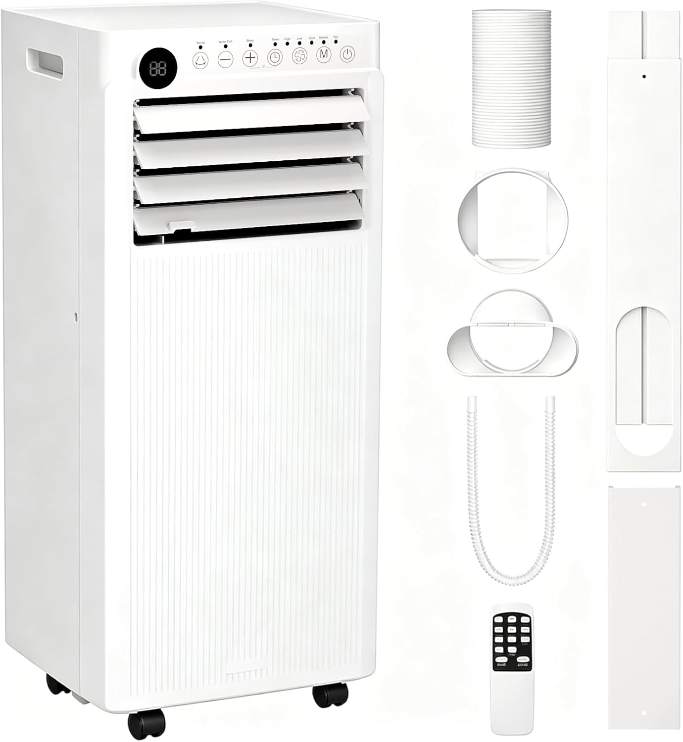 Electactic 10000BTUs Portable Air Conditioner for Bedroom with Drainage-free Cooling, 4 in 1 Portable AC Units with Cool, Fan, Dehumidifier, Sleep, 24H Timer/Remote/Window Kits