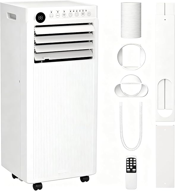 Electactic 10000BTUs Portable Air Conditioner for Bedroom with Drainage-free Cooling, 4 in 1 Portable AC Units with Cool, Fan, Dehumidifier, Sleep, 24H Timer/Remote/Window Kits