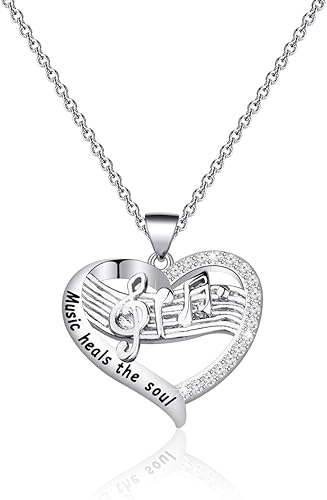 CENWA Collar para amantes de la música, joyería temática de músico, collar de música cura el alma, regalo de música para artistas y músicos,