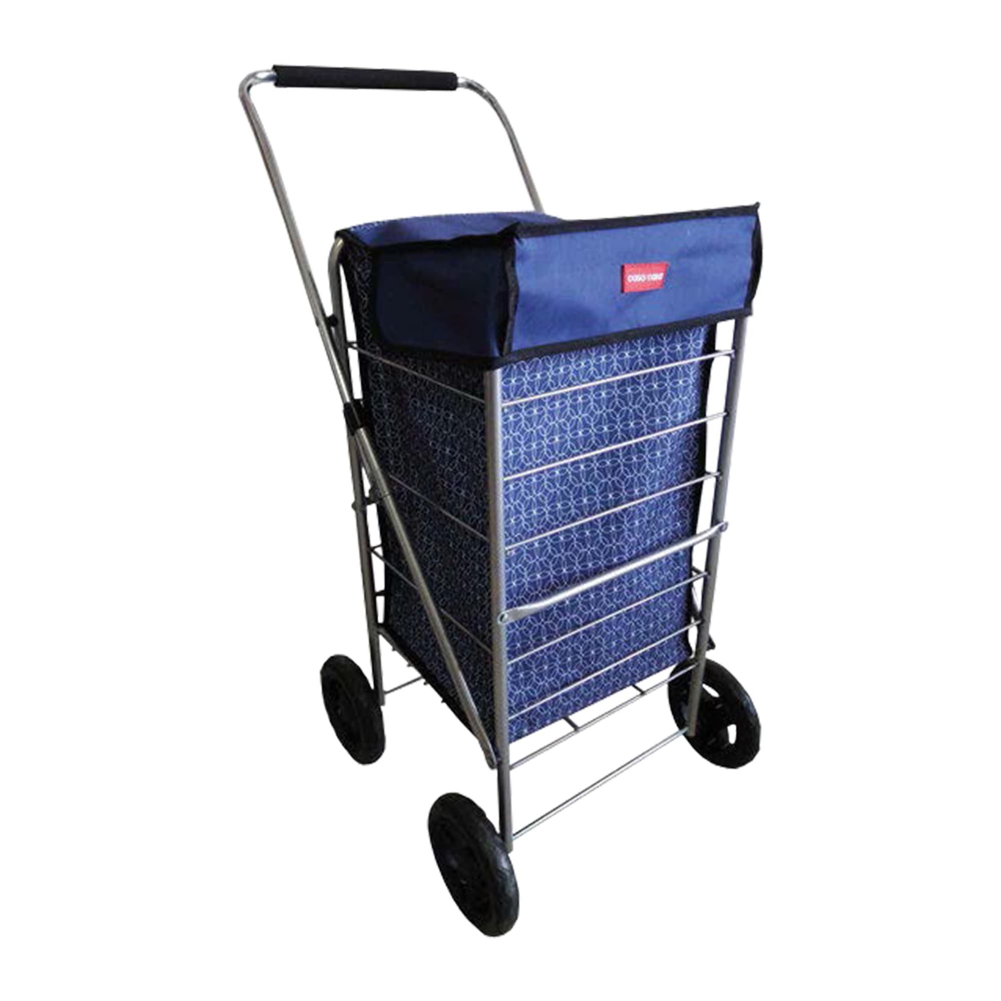 Casa&Casa Geometric Shopping Trolley on Wheels | 65L Huge Capacity | Elegant and Foldable Shopping Cart for Groceries|4 Wheel| Thermal Liner | Bespoke Designs