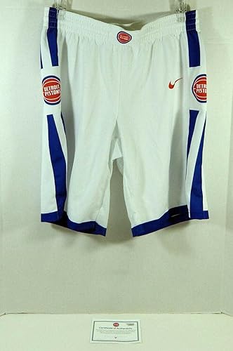 2020-21 Detroit Pistons Saddiq Bey #41 Game Issued White Shorts Summer League L - NBA Game Used