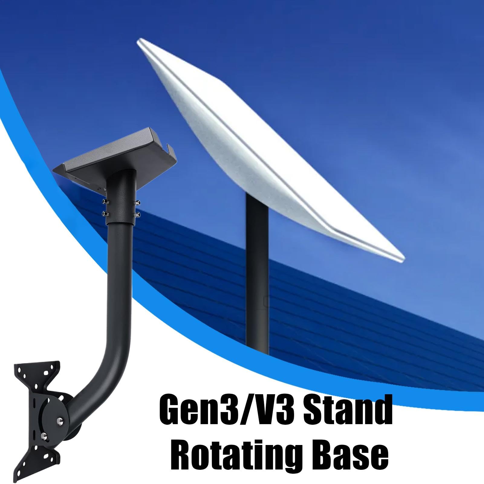 Soporte Montaje Antena Pared Ajuste de ángulo Flexible y Montaje Vertical | Antena Giratorio Para Exterior Hogar Tejado Pared Alero Resistente Universal Ajustable Soporte Antióxido Fiabl