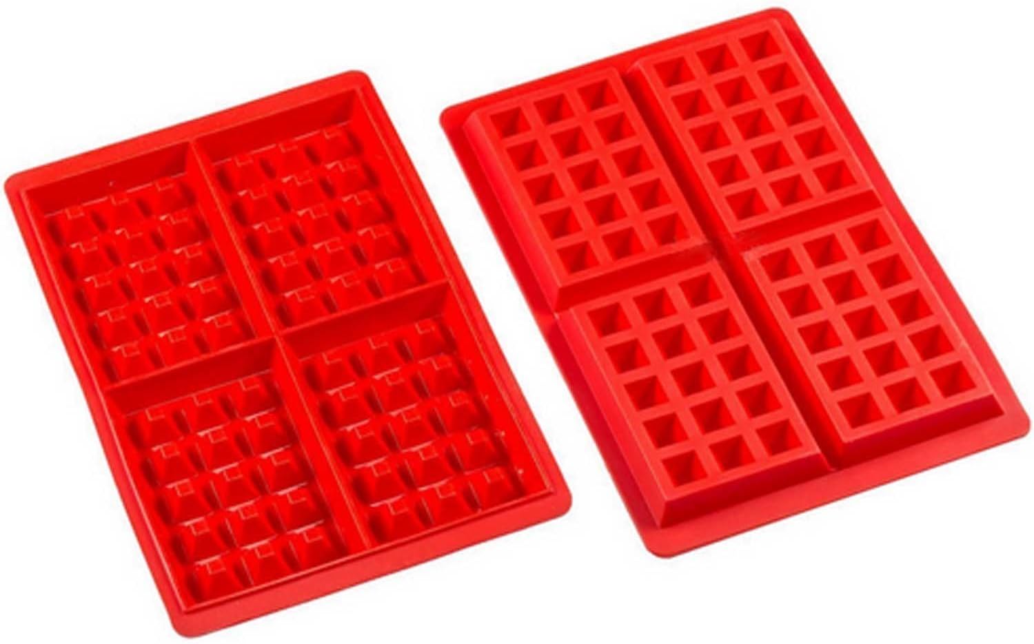 Amison, Set of 2 Silicone Molds for Making Waffles, Chocolate Bars, Cakes, Waffels, Ice Cubes