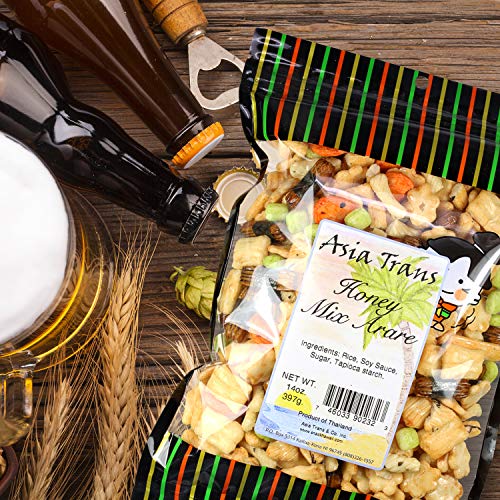 Image of Asia Trans Honey Mixed Arare - Sweet and Salty Assorted Nori Komaki, Sakura, Kakinotane Rice Crackers - Crunchy Japanese Snack, Hawaiian Kaki Mochi - Great with Popcorn, Trail Mix, Beer - 12 Oz Pack