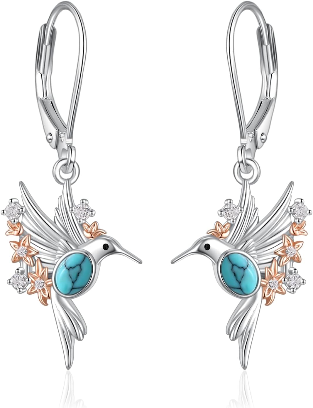 Animal Earrings 925 Sterling Silver Elephant/Hummingbird/Owl/Cat/Turtle Drop Dangle Earring Animal Jewelry Anniversary Birthday Engagement Birthday Gifts for Her