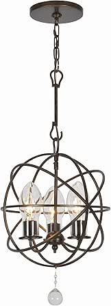 Crystorama Solaris 3 Light English Bronze Sphere Outdoor Pendant