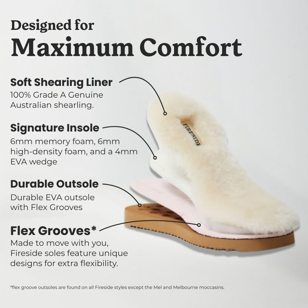 Fireside by Dearfoams Women’s Greta Genuine Shearling Clog Slippers, 100% Natural Suede Clogs for Outdoor & Indoor - Image 5