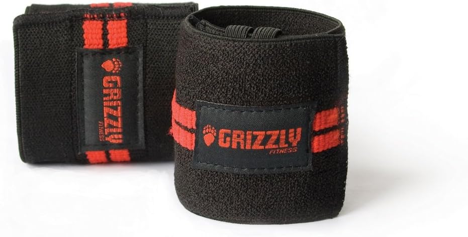 Grizzly FitnessWrist Wraps | 1 Pair | 3" Heavy-Duty Wrist Straps for Weightlifting | Adjustable Velcro | Thumb Loop to Hold in Place | Provides Wrists & Hands with Extra Support