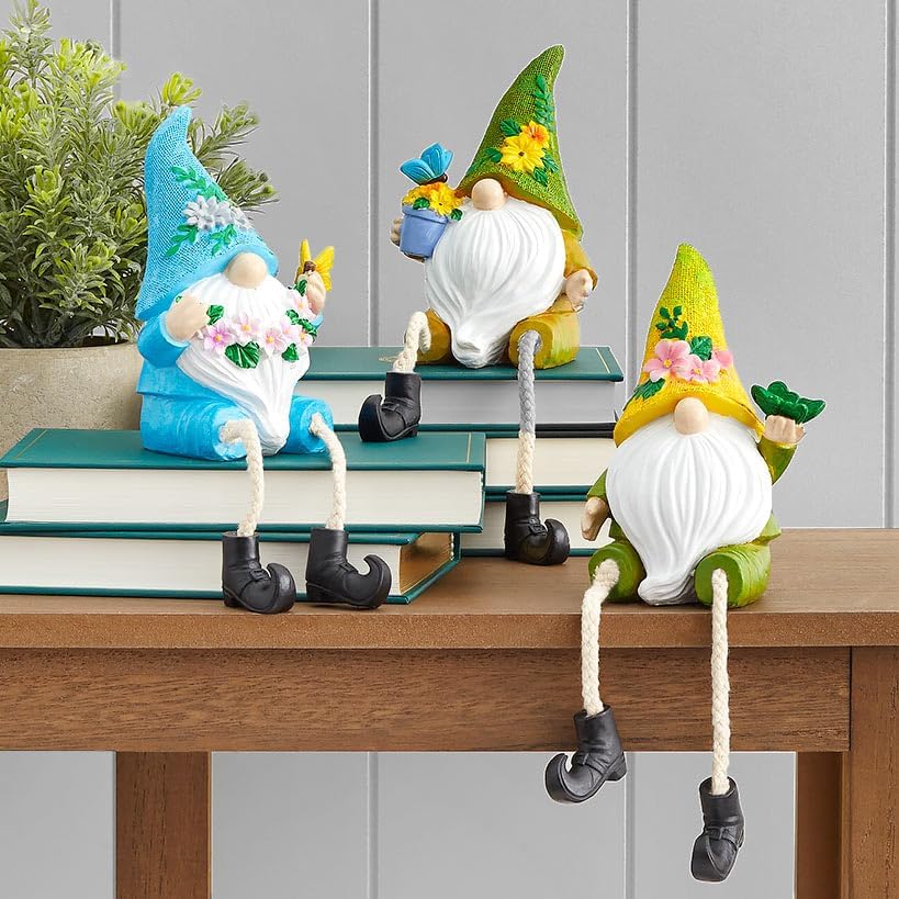 The Lakeside Collection Gnome Shelf Sitters - Yellow, 2139096