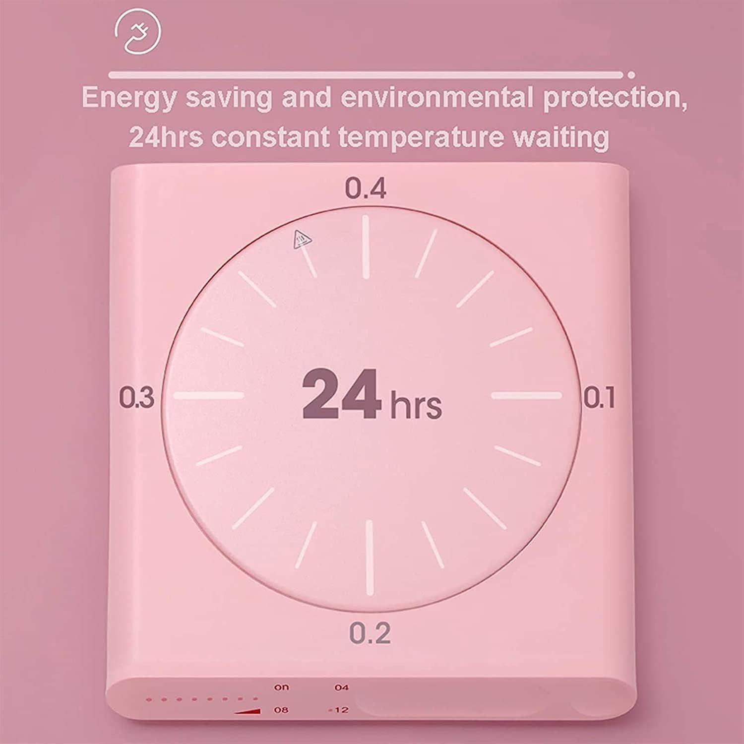 Coffee Cup Warmer for Desk With 3 Temperature Control Mug Warmer for Office Home Warmer Plate for Coffee Milk Tea (Color : Pink) (White)