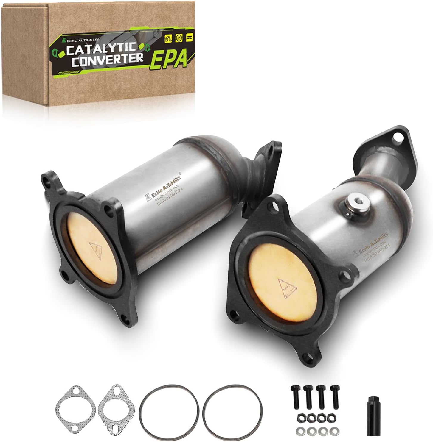 Front & Rear Catalytic Converter Compatible with Ford Taurus & Taurus X 2008-2009 3.5L, Edge 2007-2010, Flex 2009-2012, Fusion 2010-2012 (EPA Compliant) 16491 16490