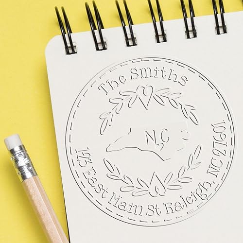 Miniatura 177 de Round State Love - Sello de dirección de devolución para Texas, uso con almohadilla de sello, mango de madera, sello de dirección de Texas