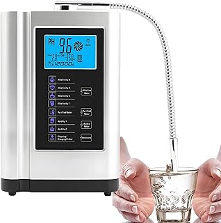 Ionizador de Agua para el hogar, pH 3,5-10,5, máquina de Agua alcalina, hasta -500 mV ORP, con 7 ajustes de Agua, 8000 litros por Filtro, autolimpieza, Voz Inteligente. Silver