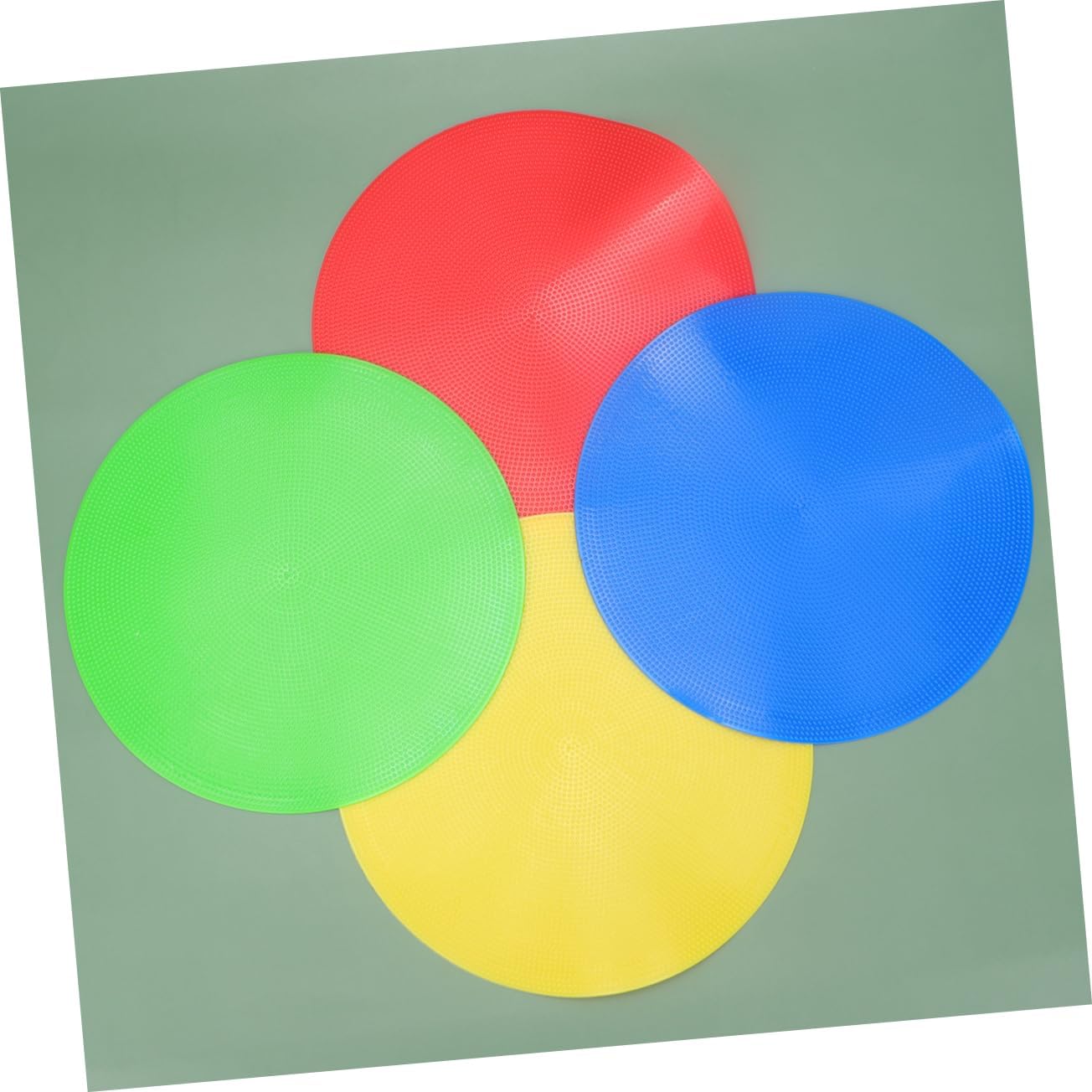 4pcs Round Soccer Training Markers Spot Markers for Agility Drills Yellow Red Blue Green for Football Basketball Gym Class Activities