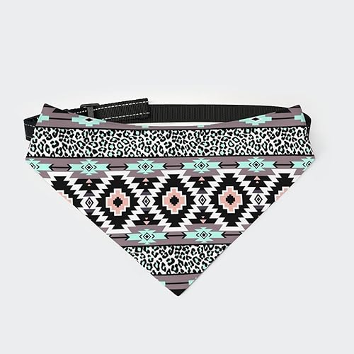 Miniatura 7 de Pañuelos para perros con hebilla ajustable para mascotas, diseño de nativos americanos, bufanda triangular lavable, tres tamaños