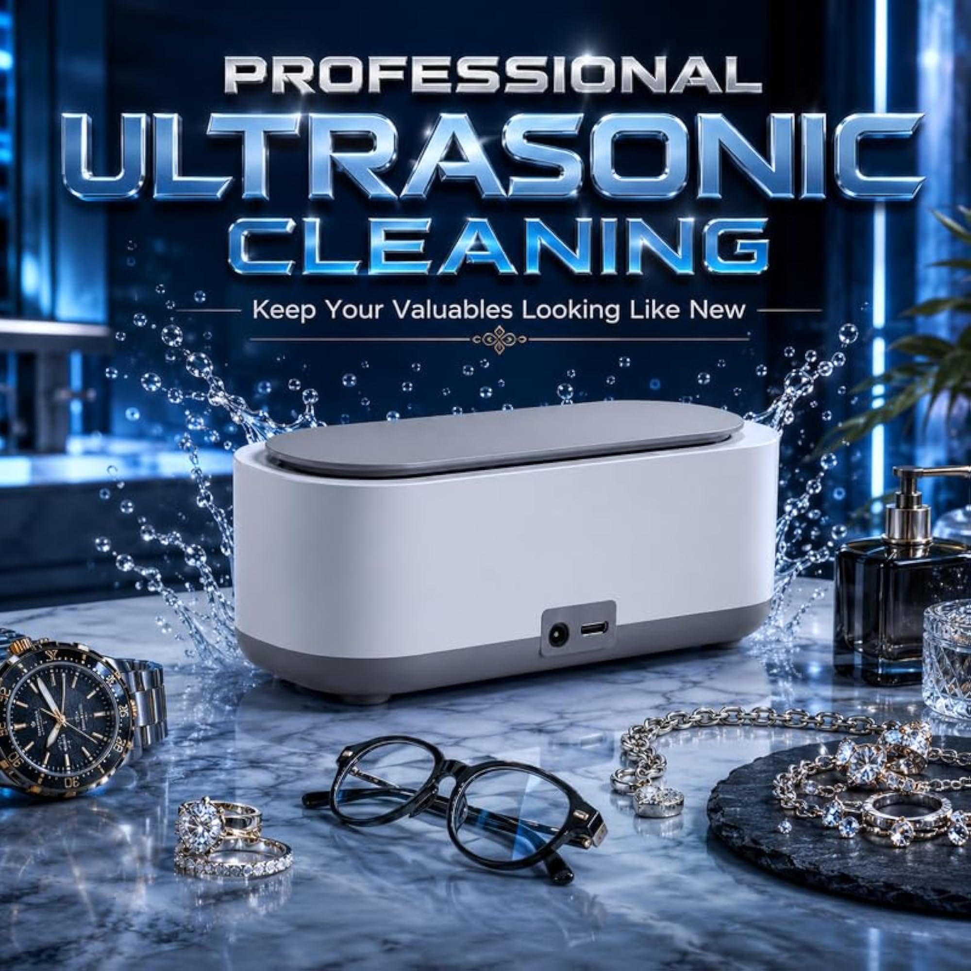 Portable Ultrasonic Jewelry Cleaner Machine, Compact Design