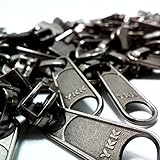 YKK Vislon Reversible Pull Slider Zipper Repair Kit Replacement 5 10 Per Pack, Size 5, Black