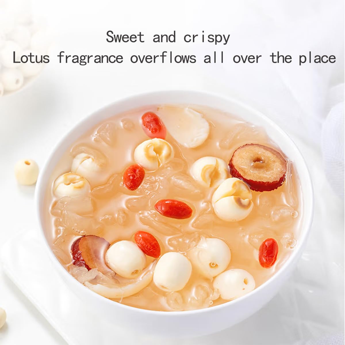 Dried Lotus Seeds 1lb White Lotus Seed without Cores Cooking Porridge and Soup 454g