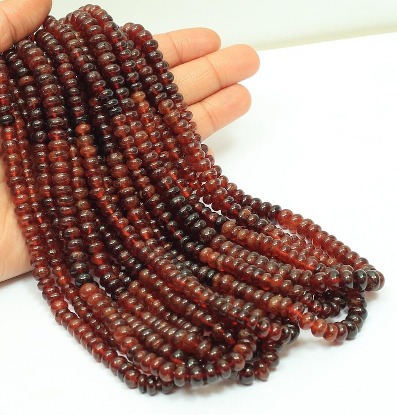 Perles en hessonite naturelle pour fabriquer un bracelet unique à offrir en cadeau