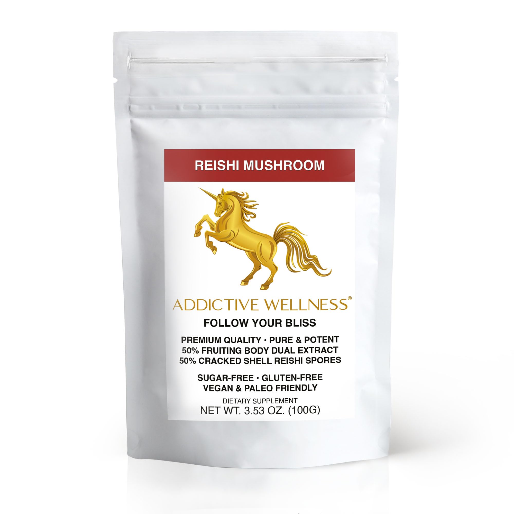 Addictive Wellness Reishi Mushroom + Spores Powder, 100g