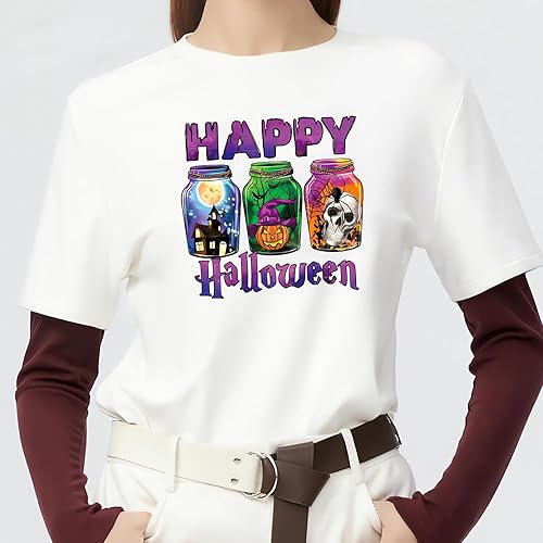 Miniatura 5 de 6 hojas de parches termoadhesivos de Halloween para planchar en ropa de automóvil, tela de araña para planchar, apliques lavables de transferencia