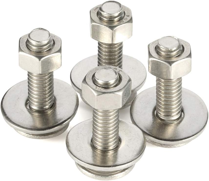 MewuDecor 3/8-16 x 1-1/2" Carriage Bolts and Nuts Kit, Round Head Square Neck Screws, Stainless Steel 18-8 (304), 10 Sets