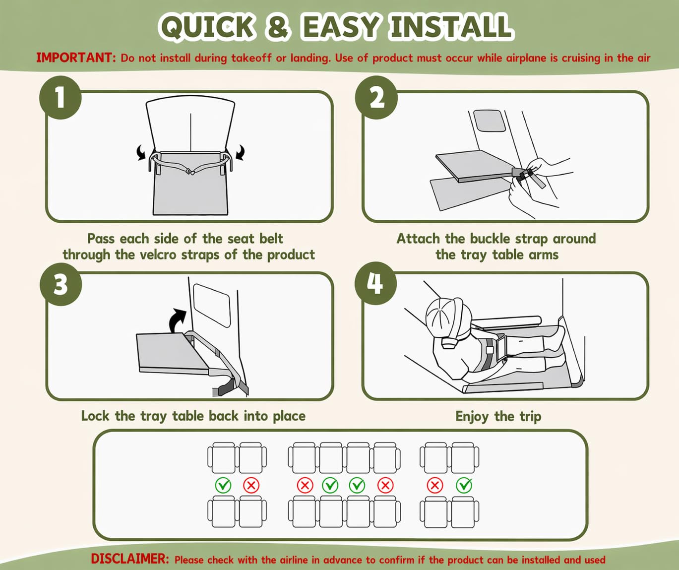 Airplane Seat Extender + Travel Tray