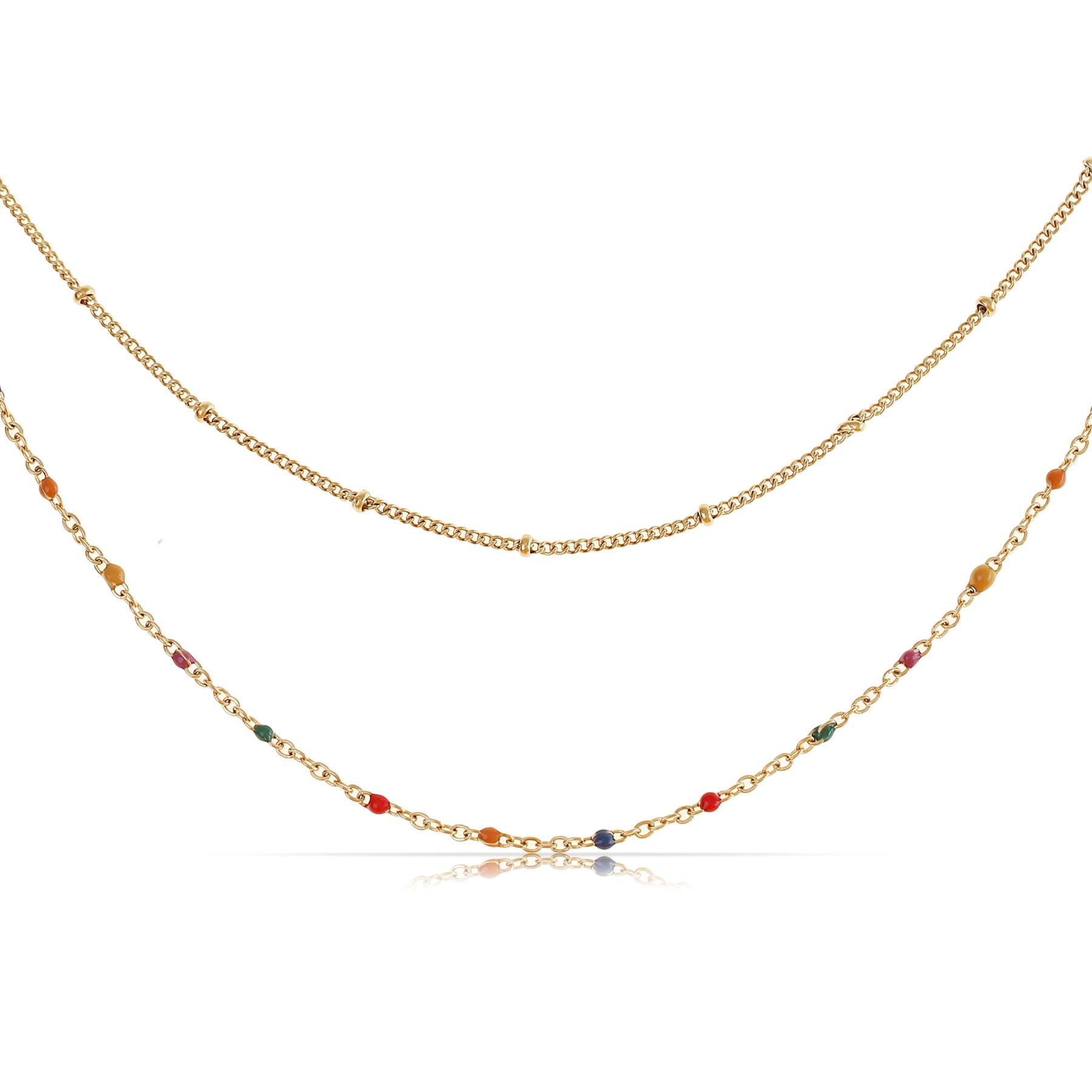 Made by Nami Kleurrijke parelketting voor dames, van natuursteen, 40 Made by Nami Kleurrijke parelketting voor dames, van natuursteen, 40