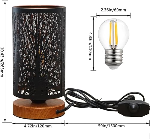 Miniatura 4 de Pequeñas lámparas de mesa industriales regulables, lámparas de noche para mesita de noche, lámpara de escritorio lateral de mesa auxiliar con