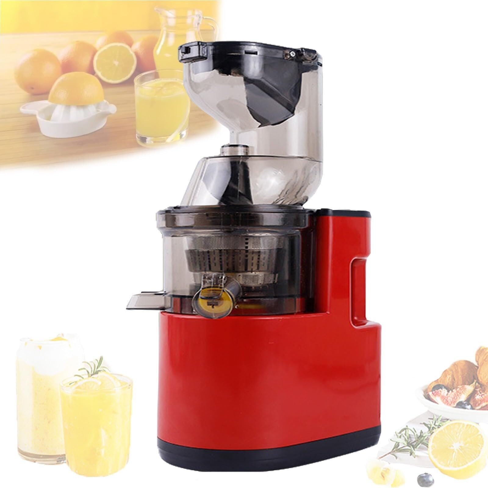 Photo 1 of Juicer Machines Cold Pressed,500ml Juicer Machines With 3.15" Wide Feed Chute,48rpm/Min 98.5% High Juice Yield(Red)