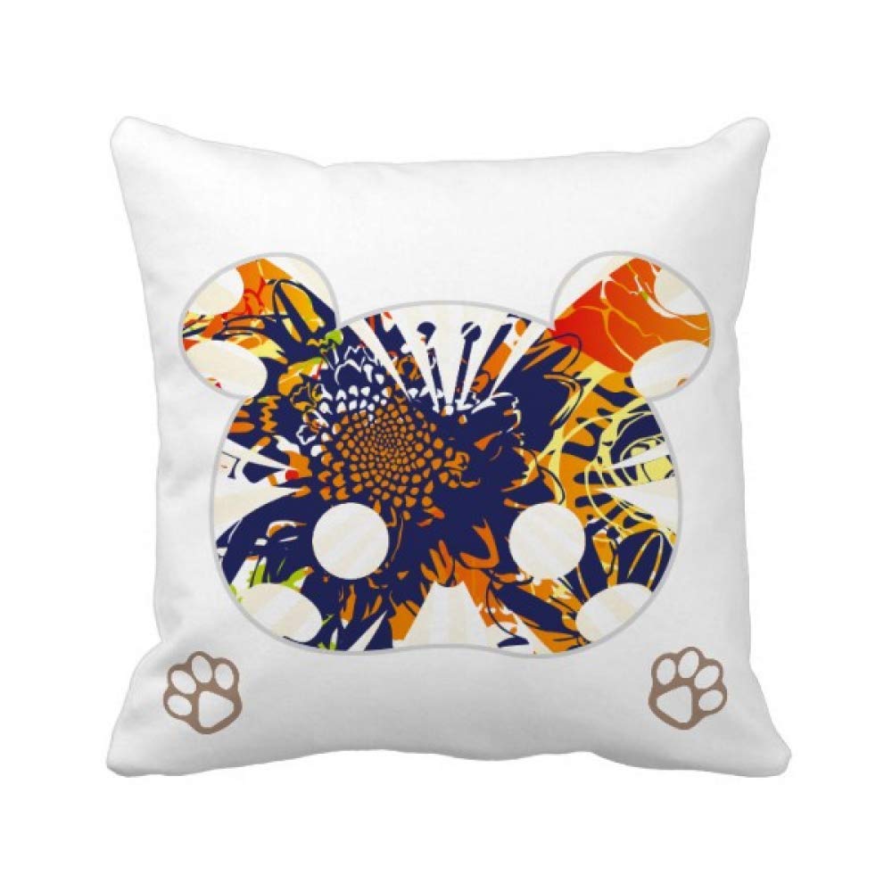 Housse de coussin carrée fleurs et papillons taie oreiller salon