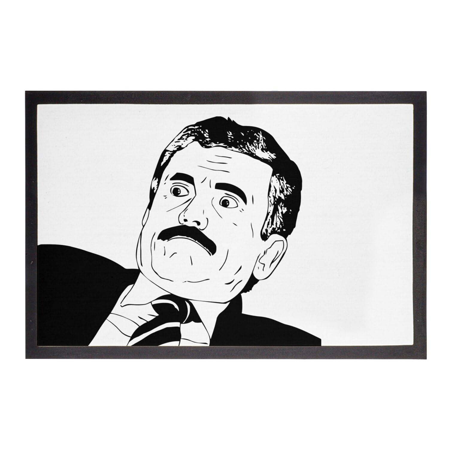 Paillasson Meme Troll Face 75x50 cm, Tapis de Sol Humour et Déco Originale