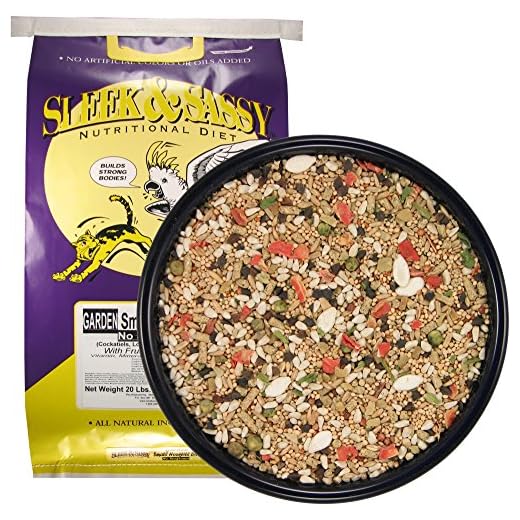 SLEEK & SASSY NUTRITIONAL DIET Garden Small Hookbill No Sunflower Bird Food for Lovebirds, Cockatiels, Quaker Parrots & Small Conures (20 lbs.)