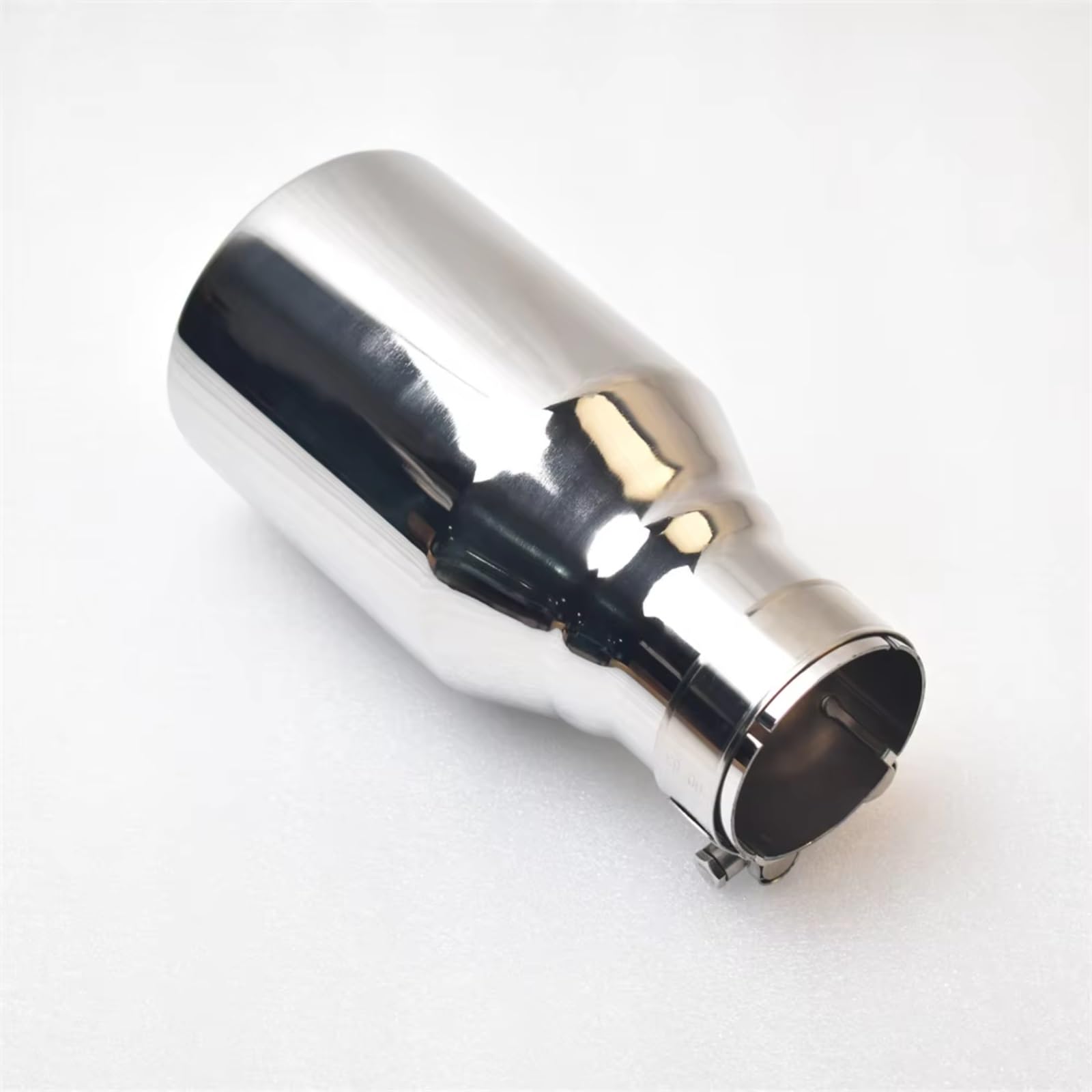 Cola Escape Coche Silenciador Escape Universal Acero Inoxidable Un Solo Borde Plano Tubo Actualización Modificación Coche(63MM IN- 89MM OUT)