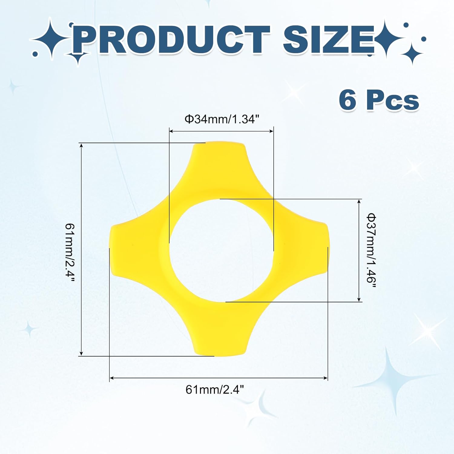 MECCANIXITY 1.46" Quadrangular Rubber Microphones Rolling Protection Ring for KTV Mic Device Shake-proof Design Protects Against Falling and Slipping, Yellow