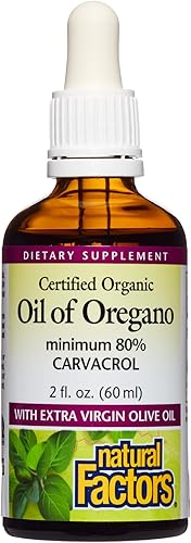Aceite de orégano certificado orgánico 187 porciones 1 onza de Natural Factors 4572 2 onza 1 1