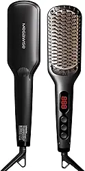 MEGAWISE Escova Alisadora de Cabelo Iônica Pro Ceramic para Salão Doméstico | Tecnologia de Aquecimento Mch Fast 20S com Segurança de Desligamento Automático | Anti-Queimadura com Dupla Voltagem Universal | Cabo de Alimentação Giratório