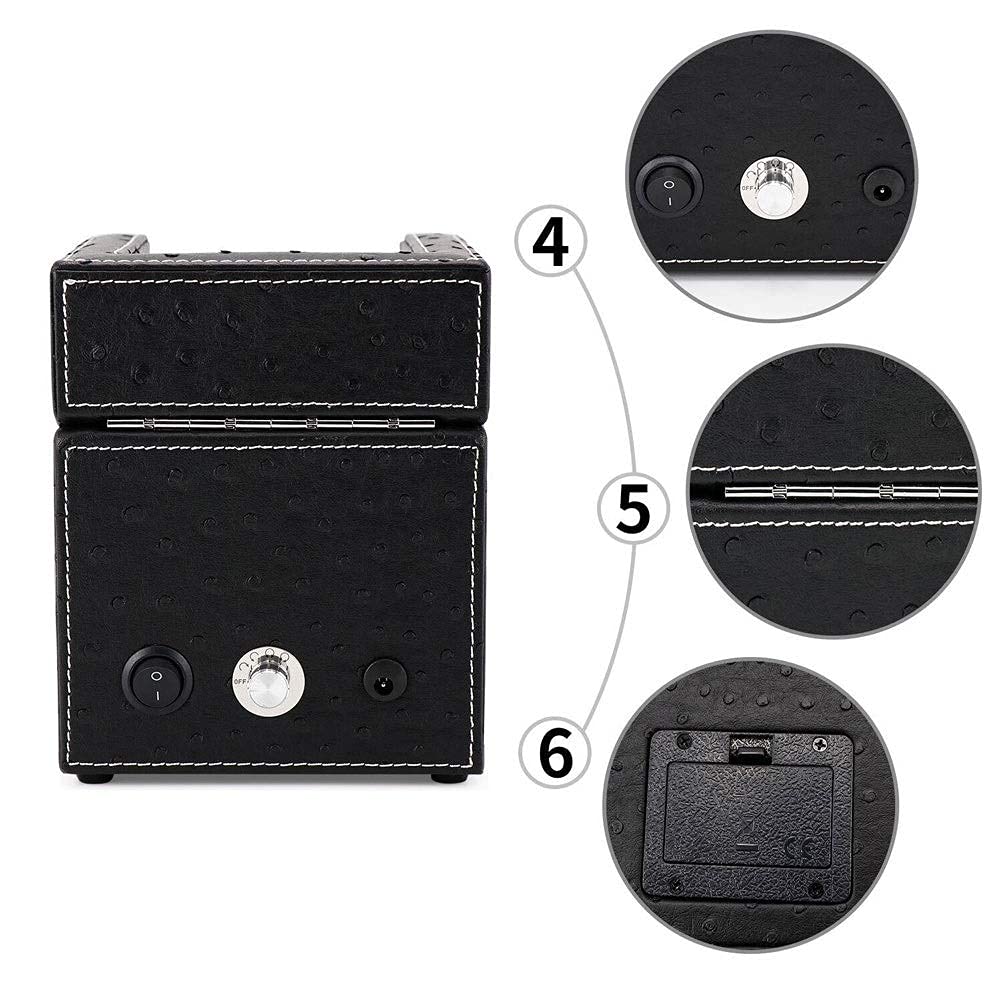 Cajas de exhibición automáticas para Relojes, Caja de Almacenamiento de Relojes Individuales de Cuero, Caja de exhibición para Relojes giratorios eléctricos y mecánicos.,