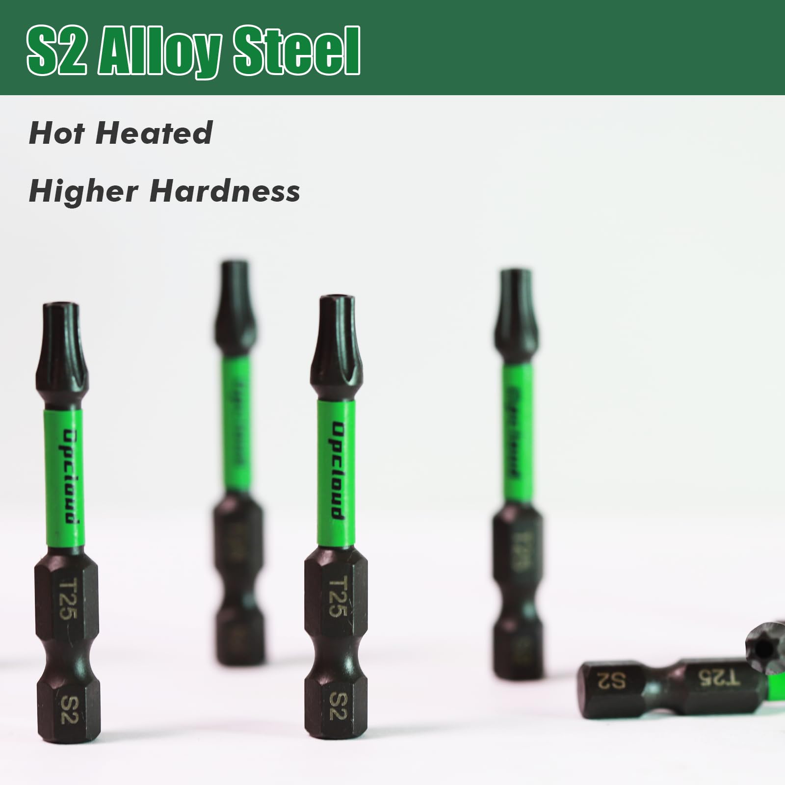 Juego de puntas de destornillador magnéticas T25 resistentes al impacto, 40 piezas de 2 pulgadas #25 Torx Head S2 de aleación de acero con 1 eje de soporte de broca de impacto
