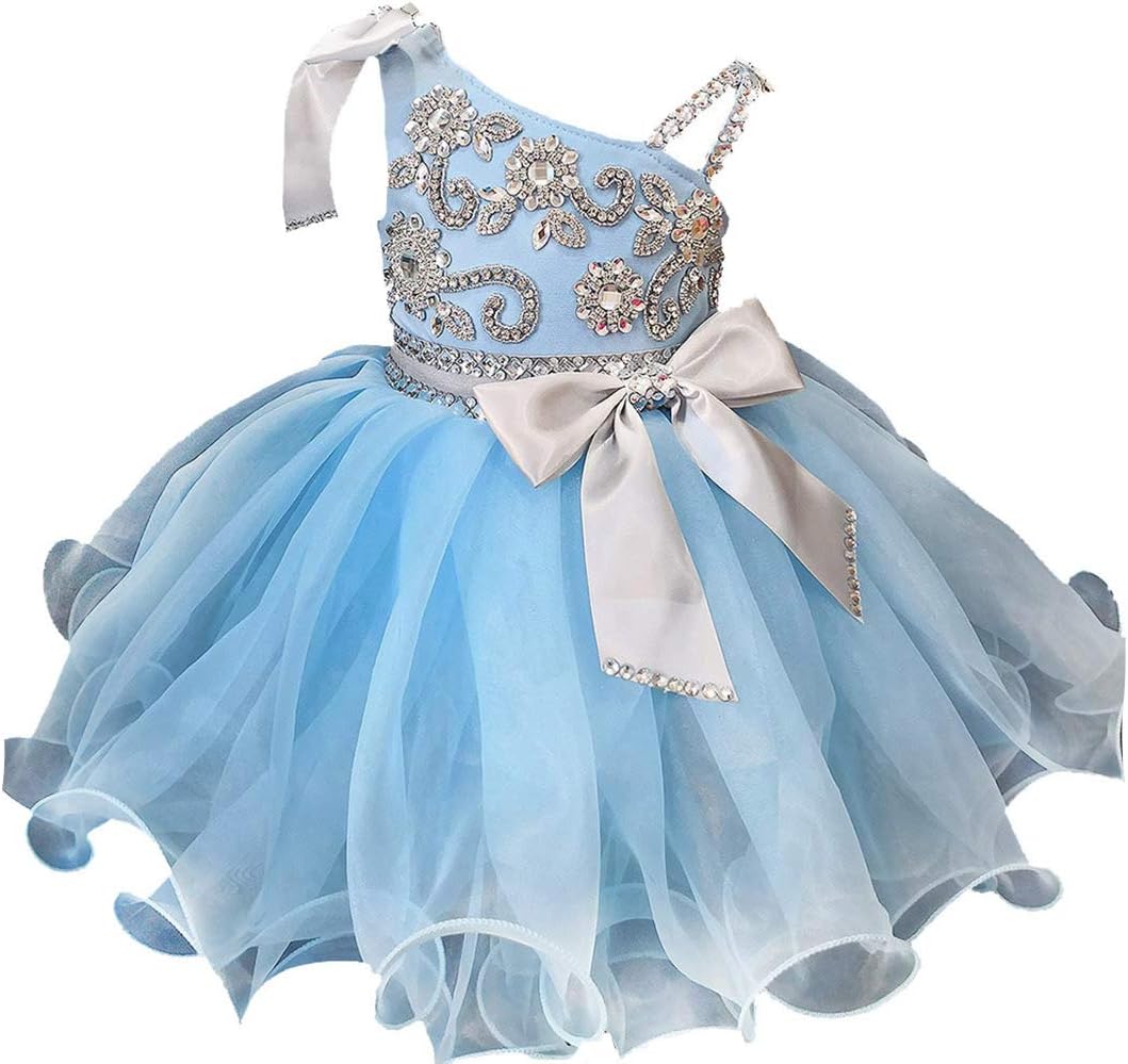 Jenniferwu One Shoulder Infant Toddler Baby Newborn Little Girl's Pageant Party Birthday Dress
