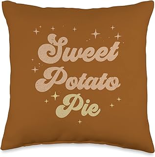 Sweet Potato Pie Retro Thanksgiving Food Nutrition Matching Throw Pillow