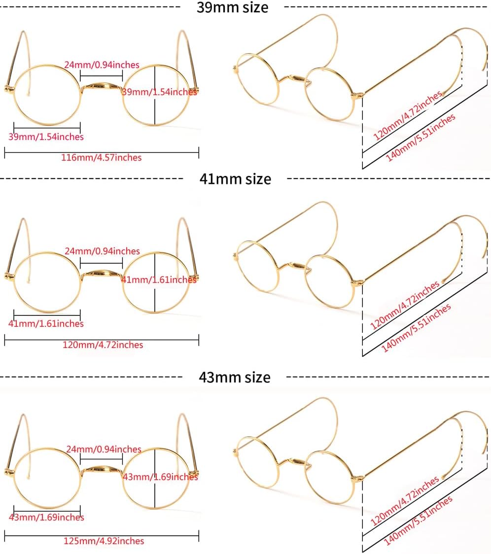 Agstum Retro Small Round Optical Rare Wire Rim Eyeglasses Frame - Image 6